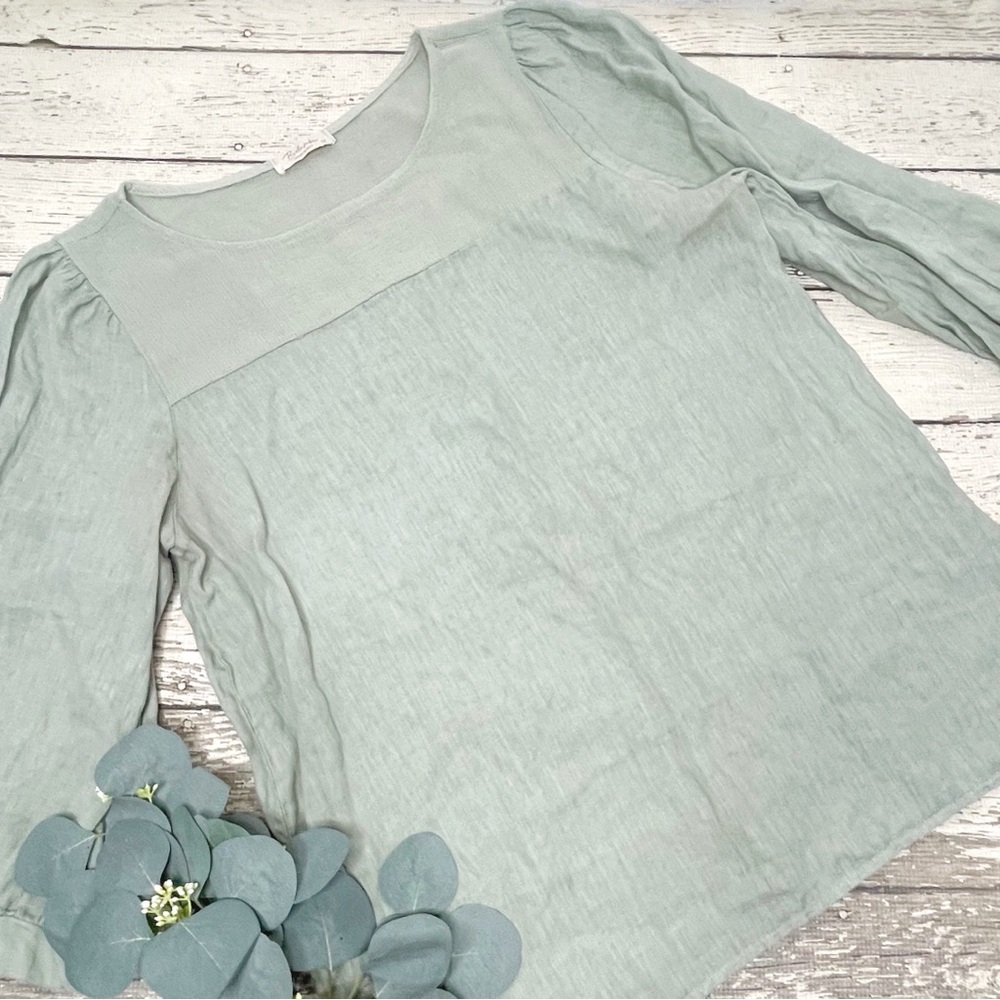 Bellambra 3/4 Sleeve 100% Linen Top